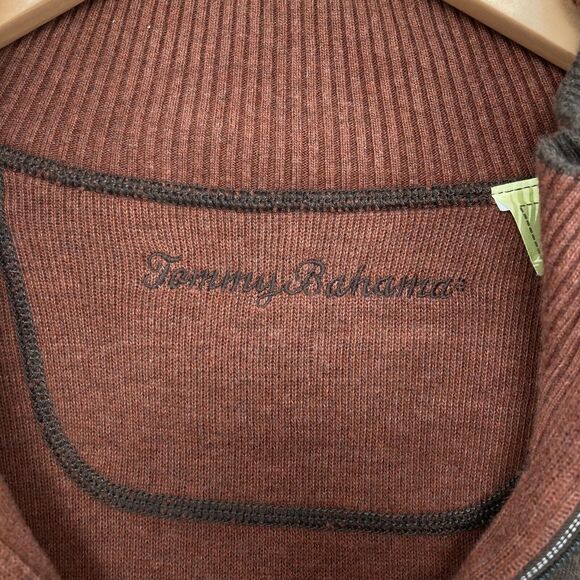 Tommy Bahama Men's Brown Long Sleeves Mock Neck Zipper Pullover Sweater Size XL - Picture 4 of 11